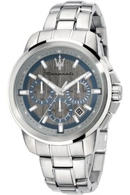 Resim Maserati R8873621006 Çelik Kronograf 5 Atm Su Geçirmez Italyan Dizayn Gece Gündüz Takvimli Vidalı Te 