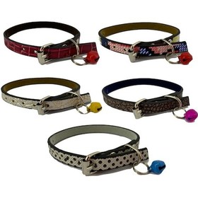 Resim 5 Li Set Zilli Deri Kedi Tasması 30 Cm 