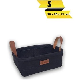 Resim Siyah Katlanır Çocuk Odası Oyuncak Düzenleyici Çok Amaçlı Saklama Sepeti,30x20x13 Cm Siyah 