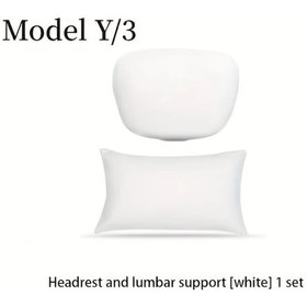 Resim Hightower Tesla Model Y/3 Baş Ve Bel Yastığı - Beyaz Başlık Seti 