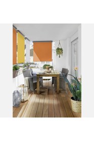 Resim KÜSKÜ Balkon Dikey Stor Tente 140x250 cm Turuncu Güneşlik Rüzgar ve Mahremiyet Perdesi 