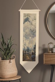 Resim Duvar Halısı Pinterest Oda Dekoru, Monet Sanat Serisi, 100cm Kanvas Flama Askılı Duvar Örtüsü NO:629 - Renkli - 7 / 30 x 100 