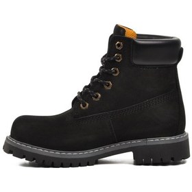Resim Bulldozer 240602 Siyah Nubuk Hakiki Deri Bağcıklı Unisex Bot 001 