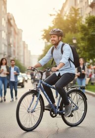 Resim Bisan Hero Şehir Bisikleti 36 Cm V 24 Jant 3 Vites Metalik Mavi Mavi 