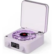 Resim Yuba Avm Waves Nostalji Plak Görünümlü Bluetooth Hoparlör 3d Ses Dalgası Retro Müzik Plak Mor 