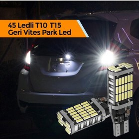 Resim Megaotomarket T10 T15 Park Led Geri Vites 45 Led Çok Güçlü Beyaz Işık Ottoman 