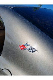 Resim CybillStore Ralli Bayraklı Ceylanlı Döküm Krom Metal Arma Özel Yapım 