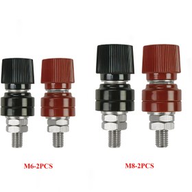 Resim 5/16"M8 1/4" M6 Bakır Batarya Terminali Stud Bağlantı Elemanı Uzaktan Batarya Bağlama Postu Çiftleşme Postu Blok Terminali Kiti 4 Paket 