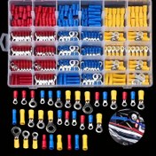 Resim 102 Parça Evrensel Elektrikli Sıkma Terminal Seti - Otomotiv ve Denizcilik Kablolama için Yalıtımlı Halka Çatal Spade Bağlantı Noktaları ile Karışık Kablo Konnektör Kit - Şarj Edilmemiş, Pil Dahil Değildir 