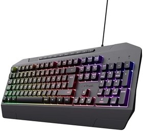 Resim Trust Gaming GXT 836 Evocx oyun klavyesi, Almanca QWERTZ düzenli,%78 geri dönüşümlü plastik, RGB aydınlatma, gölgeleme önleyici, medya tuşları, oyun klavyesi USB, bilgisayar/dizüstü bilgisayar için, 