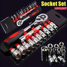 Resim 12 adet Ratchet Anahtar Seti, Krom Çelik 1/4 1/2 İnç Çift Başlıklı Dişli Anahtarı, Mekanik İşlem, Altıgen Başlık, Çelik Yapı, Otomotiv Tamir, Ev Bakımı ve DIY Görevleri için Soket Adaptörleri ile, Ev Bakımı | Ratchet Anahtar Seti | Krom Çelik Anahtarlar, Soket Anahtar Seti 