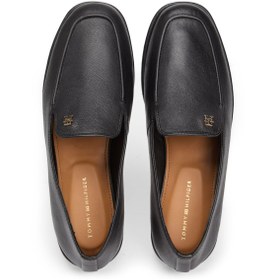 Resim Tommy Hilfiger %100 Kuzu Derisi Siyah Kadın Loafer FW0FW09319BDS 