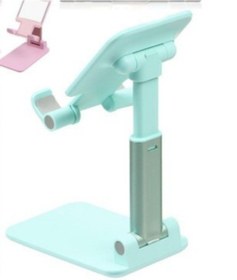 Resim Yeşil Renk Katlanabilir Masaüstü Telefon Tutucu Teleskopik Uzayıp 