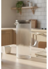 Resim Perotti Bodrum 1200 Ml Borosilikat Cam Sürahi Buzdolabı Sürahisi Seffaf 