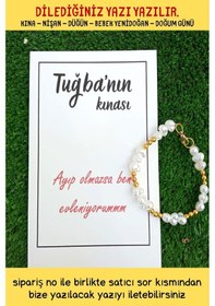 Resim 20 Adet Gold & İnci Boncuklu Bileklik - Kına Hediyesi - Nikah Krem 