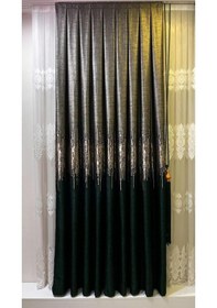 Resim Pano Fon Perde Zümrüt Yeşili Fon Perde Sık Pile 1/3 Tek Kanat Zümrüt Yeşili 