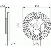 Resim Bosch 0986479783 Ön Fren Aynası Lancer 08 Dodge Caliber 06 276X26X5DLXHVLI 4615A115 