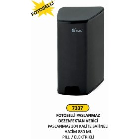 Resim Arı Metal Fotoselli Paslanmaz Siyah Dezenfektan Verici 0,800 ml 