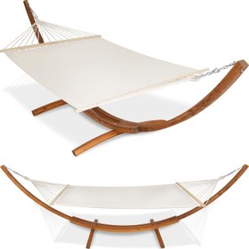 Resim XXL Dış Mekan Hamağı, 2 Kişilik, Yüksek Konforlu Çift Kişilik Şezlong, 205 x 150 cm, 200 kg Taşıma Kapasitesi 