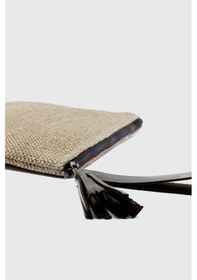 Resim Shule Bags Juno Püskül Detaylı Hasır Clutch Çanta Kahve Kahve 