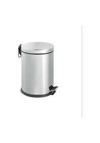 Resim 8 Lt Metal Çöp Kovası Pedallı Paslanmaz Gri 