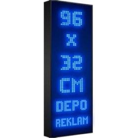 Resim Depo Tabela Reklam Mavi Kayan Yazı LED Tabela 96 x 32CM Tek Taraflı Depo Reklam Tabela 