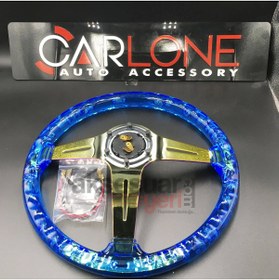 Resim carlone Şeffaf Mavi Direksiyon Momo 35cm Kabarcıklı Direksiyon A+ Süper Ürün 