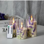 Resim Willowhaven 3lü Mor Led Mum Seti Uzaktan Kumandalı Titreşimli Pil İle Çalışan Dekoratif Işıklar Diğer 