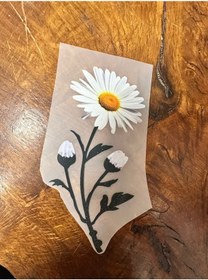 Resim Ütü İle Yapışan Papatya Transfer Baskı Arma 18x9 Cm 