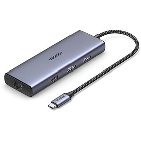 Resim Ugreen Type-C to HDMI USB 3.0 RJ45 USB-C 60 W TF ve SD Dönüştürücü Hub Ugreen