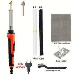 Resim Plastik Kaynak Seti 100W 220V PE PVC ABS PP, Araba Tampon Onarım Kiti Plastik Kaynak Tabancası Kaynak Demir Sıcak Demir Braket DIY Araçları Plastik Kaynak Seti 