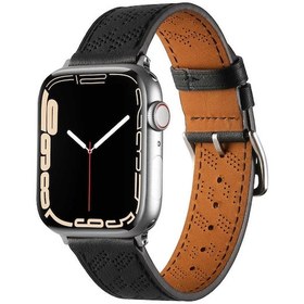 Resim ​​​iOS Uyumlu Watch 7 41mm KRD-76 PU Deri Kordon Strap Kayış 