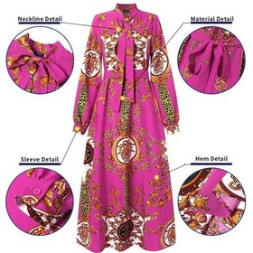 Resim Mavi Vonda Kadın Balıkçı Yaka Uzun Puf Kol Günlük Gevşek Uzun Elbise M Mavi 