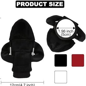 Resim JSCARLIFE Vites Topuzu Kapağı, Modaya Uygun Kapüşonlu Gömlek Araba Vites Topuzları Kapak Döşeme, Evrensel Araç İç Dekorasyon Aksesuarları (Siyah) 