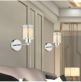 Resim Goldie Krom Yatak Odası-Yatak Başı Duvar Lambası 2'li Aplik Seti Altın 