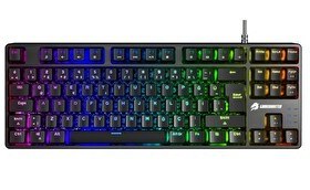 Resim GameBooster G23B Enigma TKL Rainbow Aydınlatmalı Red Switch Mekanik Siyah Oyun Klavyesi 