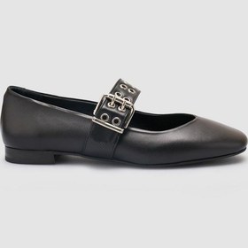 Resim Cabani %100 Hakiki Deri Siyah Kadın Babet Siyah 