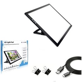 Resim Fochsia Siyah A3 Genişletilebilir Yerleşik Aydınlatmalı Çizim Tableti, 3 Renk Sıcaklığı, Usb Type-c 