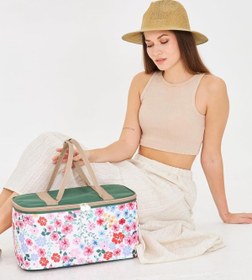 Resim Hype Store Superbag 22 Litre Piknik/kamp Çantası Sepeti. Termal Termos Çanta (SICAK-SOĞUK KORUMA SAĞLAR) Flower 