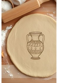 Resim Vazo Kurabiye Kalıbı, Hamur Şekillendirici, Bisküvi Kalıbı, Kolay Kesim Ucu Beyaz 