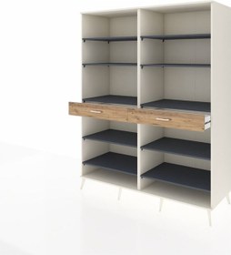 Resim Kronos Gardrop 10 Raflı 2 Çekmeceli 176x59x221 Aytaşı-antrasit/çam Antrasit/çam 