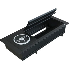 Resim Metalline Metalline® Max-Line Kablosuz Şarjlı Masaüstü Priz Kutusu - Siyah 