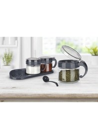 Resim Standlı 3 Lü Baharat Seti - 300 ML. Siyah 