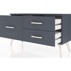 Resim Arges Şifonyer 3 Çekmeceli 88x30x48 Antrasit-antrasit Antrasit 