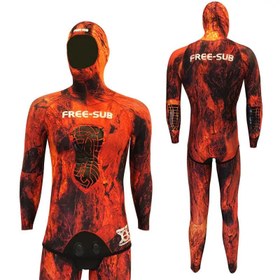 Resim Free-Sub 5mm Olimpos Red Yamamoto Avcı Serbest Dalış Elbisesi - 2XL 