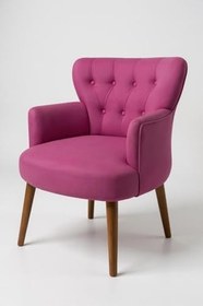 Resim Modern Berjer Tekli Koltuk - Fuşya Babyface Kumaş, Ceviz Ayak, | Salon, Oturma Odası, Balkon İçin 