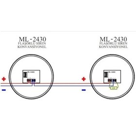 Resim Mavigard Ml-2430 Flaşörlü Elektronik Siren, Kırmızı 24v Dc 