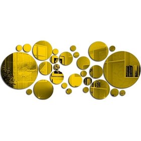 Resim Monyee 30 Adet Altın Renkli Akrilik Yuvarlak Ayna Duvar Sticker Seti - Hafif, Kolay Kurulum, Dıy Ev Dekorasyonu - Çocuk Odası, Yatak Odası, Banyo Uygun Altın 