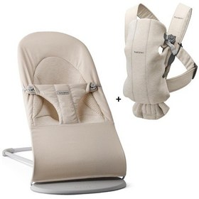 Resim Babybjörn 2'li Set Balance Soft Woven Jersey Üçlü Kumaş Ana Kucağı & Kanguru Mini 3d Jersey Light Beige 