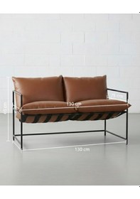 Resim Sller 2'li Klas Model Metal İskeletli Portatif Berjer ,taba Suni Deri Döşemeli Portatif İki Kişilik Berjer Taba 